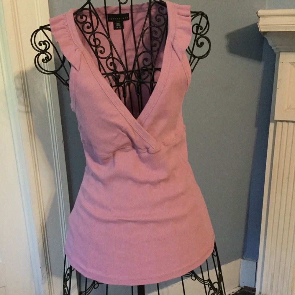 APOSTROPHE Pink Tank w ruffles